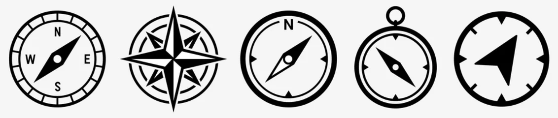 Fotobehang Compass icon set. Compass symbol. Vector © warmworld