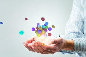 Science concept with sphere model