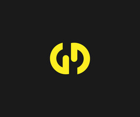 GD logo concept. The initial G & D logo with minimalist style.