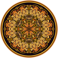 Vector ethnic abstract flower illustration
