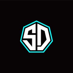 S D initials modern polygon logo template