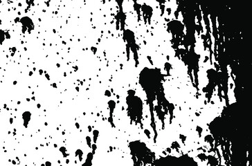 Black paint stains.Grunge texture. Grunge black and white vector overlay. Grungy grainy surface.