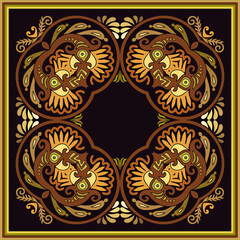 Vector ethnic abstract flower illustration