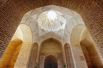 Entrance of the cistern inside the wind catcher, Meybod Caravanserai, Yazd Province, Iran, Asia