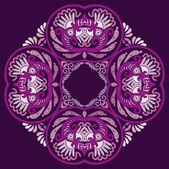 Vector ethnic abstract flower illustration