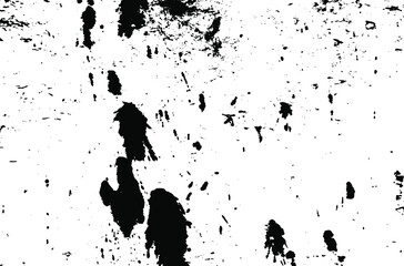 Naklejka na ściany i meble Black paint stains.Grunge texture. Grunge black and white vector overlay. Grungy grainy surface.