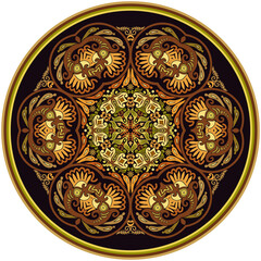 Vector ethnic abstract flower illustration