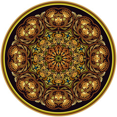 Vector ethnic abstract flower illustration