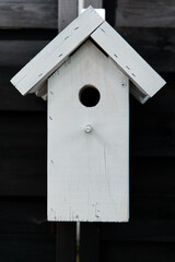 White bird booth (bird house) - a garden decoration