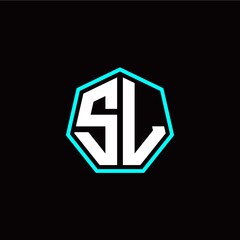 S L initials modern polygon logo template