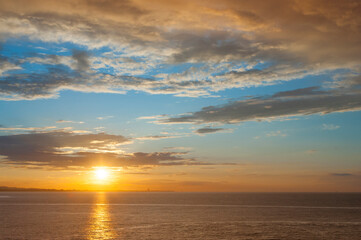 Naklejka na ściany i meble Sunset on the adriatic coast