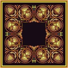 Vector ethnic abstract flower illustration