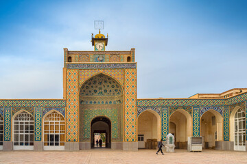 Fototapeta na wymiar Mozaffari Jame Mosque or Friday Mosque, Courtyard, Kerman, Kerman Province, Iran