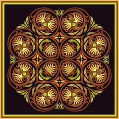 Vector ethnic abstract flower illustration