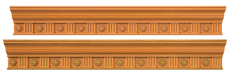 Classic wood panel wood with veneer and gold elements