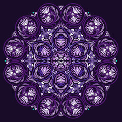 Vector ethnic abstract flower illustration