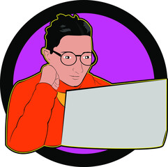 cartoon man with blank sign