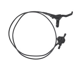 Mountain bike hydraulic disc brake isolated on white background