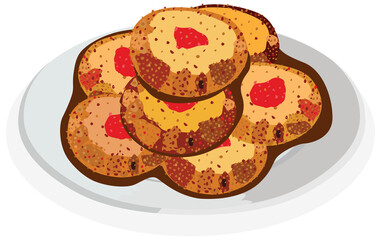 Delicious cookies served on a plate