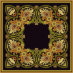 Vector ethnic abstract flower illustration