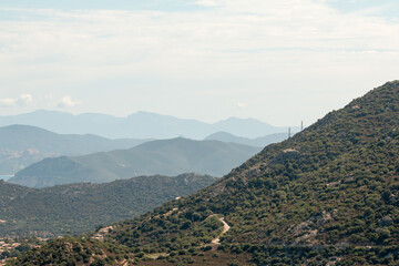 Paysage des chaines de montagnes Corse