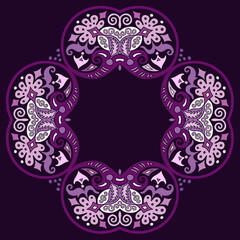 Vector ethnic abstract flower illustration