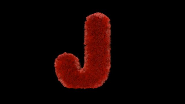 Fluffy hair fur text typography with alpha channel J