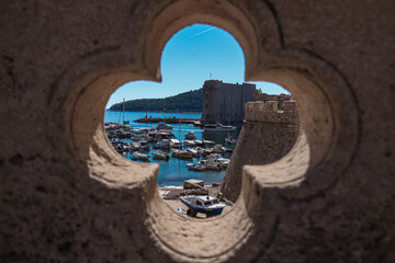 old walls and port of dubrovnik