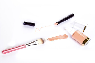 foundation in bottle isolated on white background