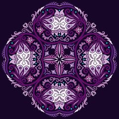 Vector ethnic abstract flower illustration