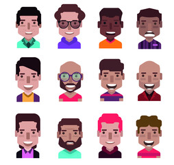 Avatar icon set - High quality avatars. User avatars, for social network (Male and female faces )