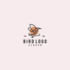Bird line art logo vector