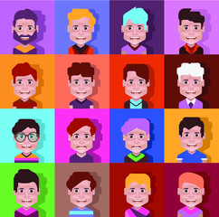 Avatar icon set - High quality avatars. User avatars, for social network (Male and female faces )