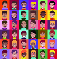 Obraz na płótnie Canvas Avatar icon set - High quality avatars. User avatars, for social network (Male and female faces )