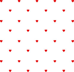 Minimalism flat pattern with small red hearts. Cute background Valentine image and pattern