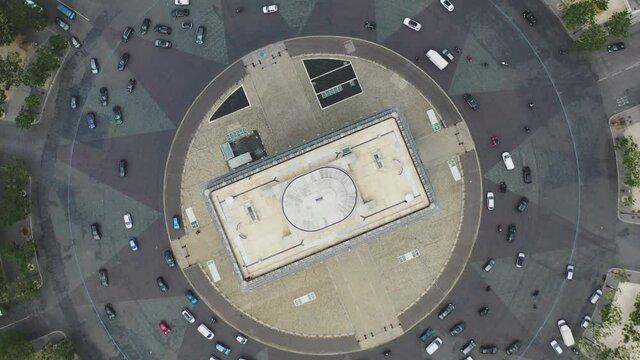 Aerial video of the Arc de Triomphe in Paris, Drone Shoot, Footage