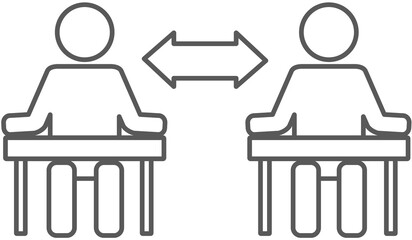 アイコン素材_感染症対策_席の間隔