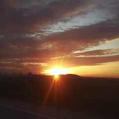 sunset in the mountains