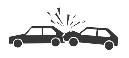 icon car accident vector concept - obrazy, fototapety, plakaty