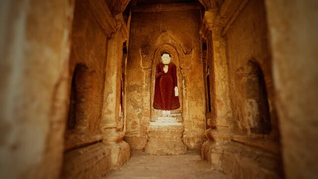 Interior of the ancient temples in Bagan eim ya kyaung Myanmar