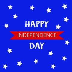 Happy Independence day, 4th July national holiday. Festive greeting card, invitation in USA flag colors. Vector illustration background, web banner.