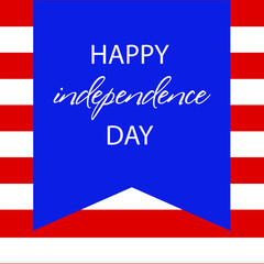 Happy Independence day, 4th July national holiday. Festive greeting card, invitation in USA flag colors. Vector illustration background, web banner.