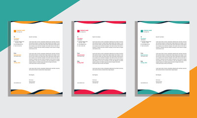 Professional And Modern Business Style, Flat Letterhead Design Template Vector