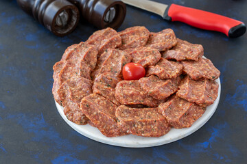 minced meatballs on a white background