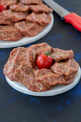 minced meatballs on a white background