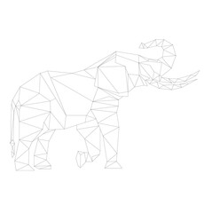 simple vector line art of elephant head 