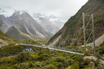 Fototapeta na wymiar Hike in New Zealand mountains