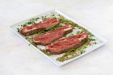 fresh meat on a white background