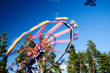 Family trip in amusement park Finland.