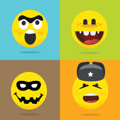 Set of Emoticons. Set of Emoji. Smile icons.